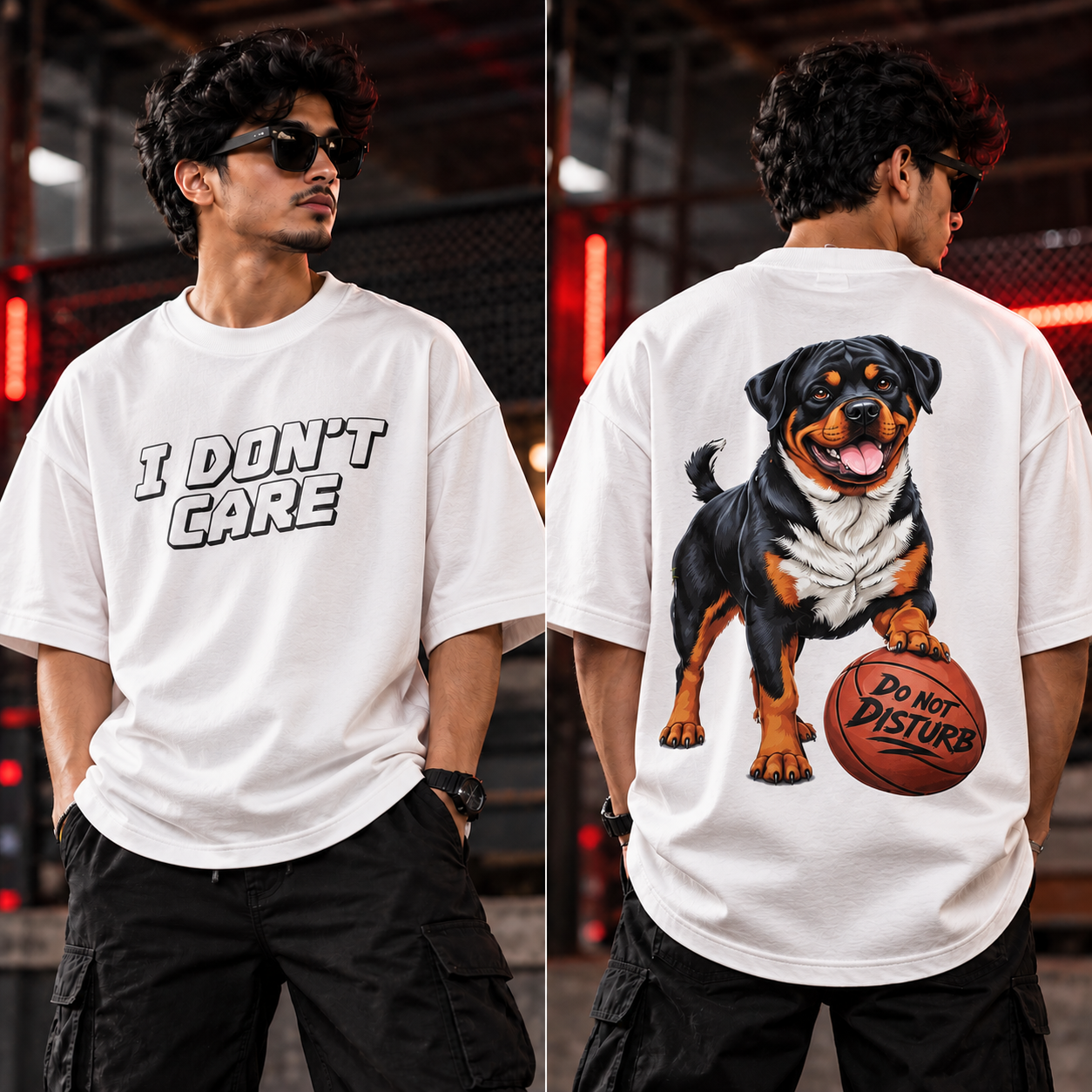 I Don’t Care Rottweiler Oversized T-Shirt